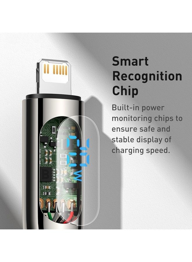 NIBEMINENT 20W USB C to Lightning Cable with LED Display Compatible iPhone 13 Pro 12 Max 11 X XS XR 8 Plus, AirPods Pro, Supports Power Delivery (2m) Black - Image 3