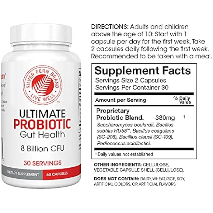Silver Fern Gut Rehab Kit - 30 Day Supply - Cleanse Daily (1 Bottle = 120 Capsules) & Ultimate Probiotic (1 Bottle = 60 Capsules) - Immunoglobulins & Spore Forming Probiotics - Image 2