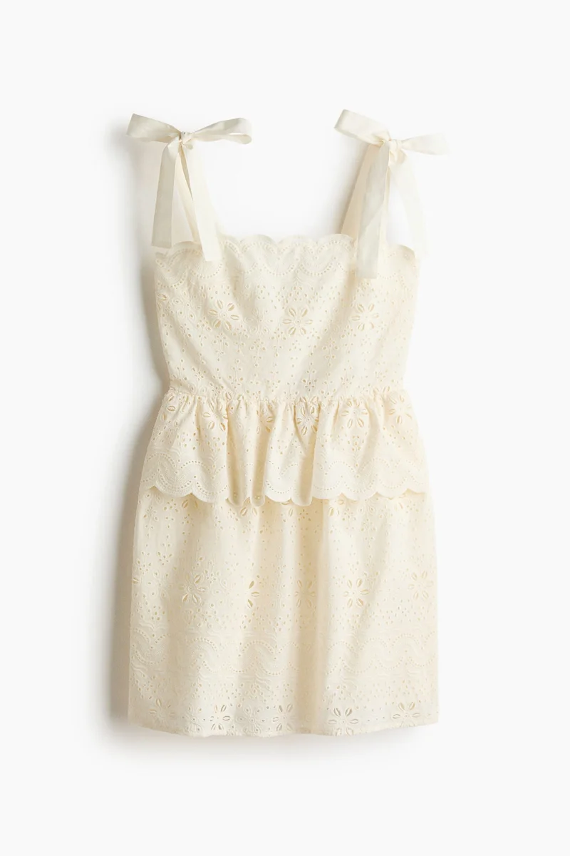 Tie-strap broderie anglaise dress