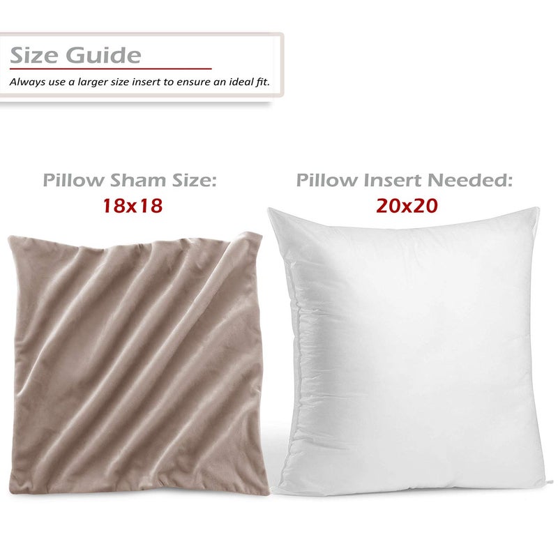 Nestl Nestl Throw Pillow Covers  Cozy Velvet Decorative Outdoor Pillow Covers 18X18 Inches  Soft Solid Cushion Covers for Sofa  Bed and Car  Set of 4 - Taupe Sand  - Image 2