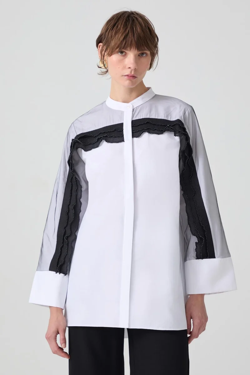توتشي Tulle Detailed Shirt