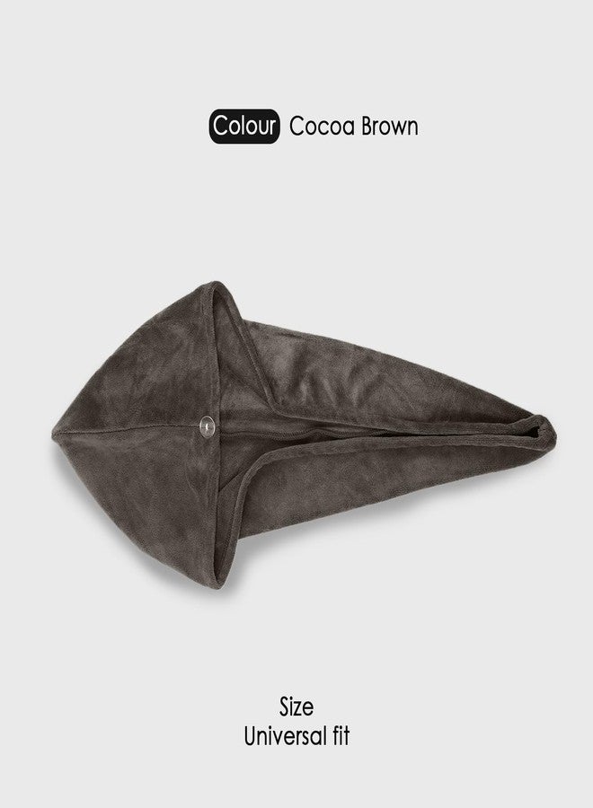 HOUSSE Super Light, Adjustable Buttons to Wrap Around Hair, Frizz Free, High Absorbent, Quick Dry, Hair Wrap, 25 X 65 cm,for All Age Group (Cocca Brown) - Image 2