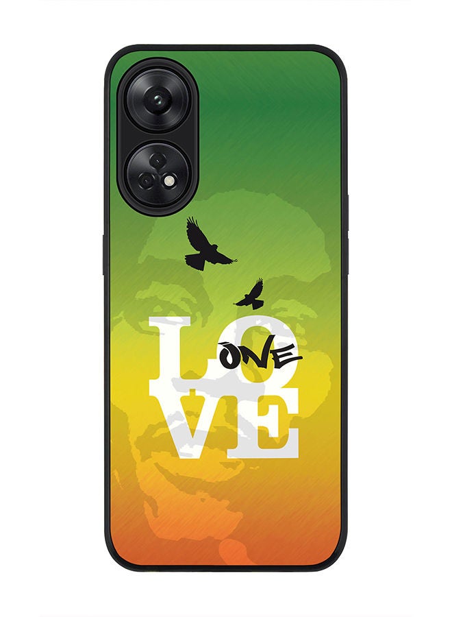 Stylizedd Rugged Black edge case for Reno 8T 4G Slim fit Soft Case Flexible Rubber Edges Anti Drop TPU Gel Thin Cover - One Love - Image 1