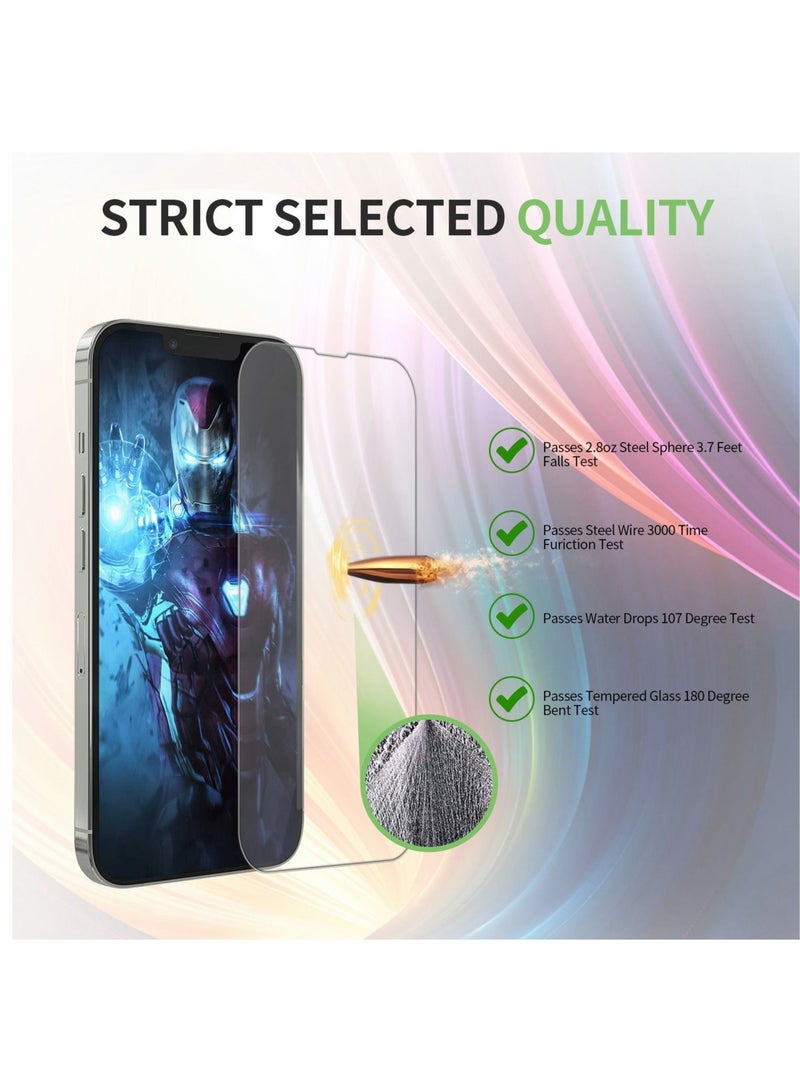 Captaintech Screen Protector Designed for iPhone 13/14, 6.1 Inch with 3 Packs Camera Lens Protector, Ultra HD Full Screen Tempered Glass, 9H Hardness, Scratch Resistant, Easy Install - Case Friendly - Image 4