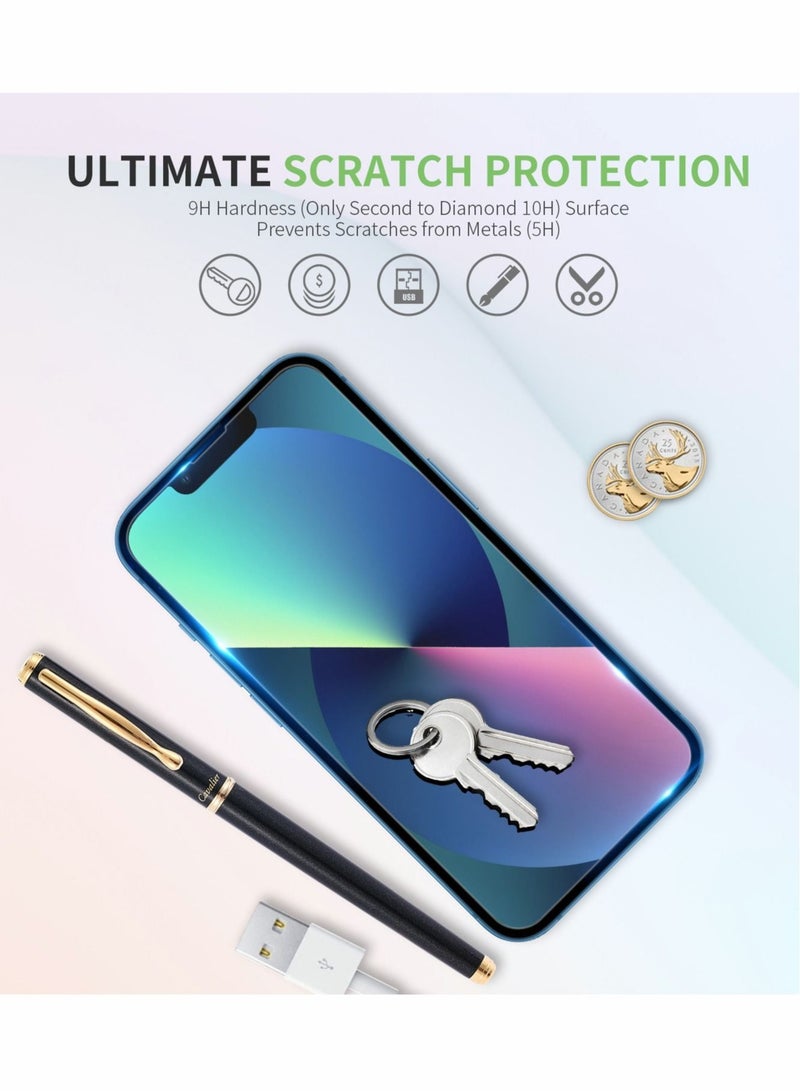 Captaintech Screen Protector Designed for iPhone 13/14, 6.1 Inch with 3 Packs Camera Lens Protector, Ultra HD Full Screen Tempered Glass, 9H Hardness, Scratch Resistant, Easy Install - Case Friendly - Image 5
