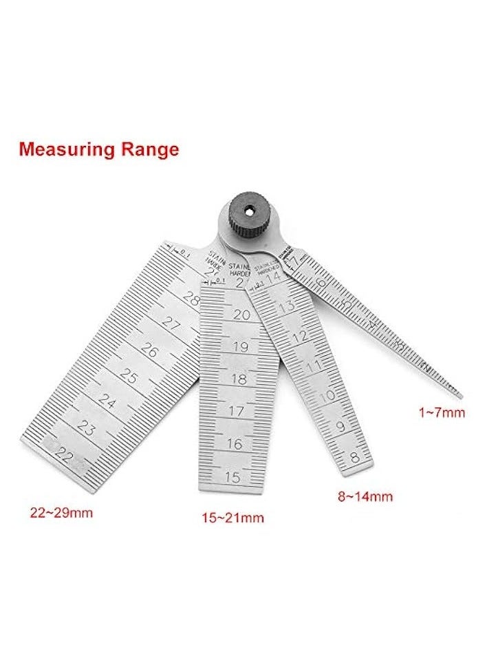 PROMASS 1 Set Stainless Steel 1-29mm Metric Taper Gauge Aperture Scale Wedge Feeler for Drill Hole Measurement Tools - Image 2