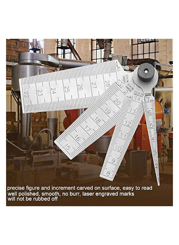 PROMASS 1 Set Stainless Steel 1-29mm Metric Taper Gauge Aperture Scale Wedge Feeler for Drill Hole Measurement Tools - Image 3