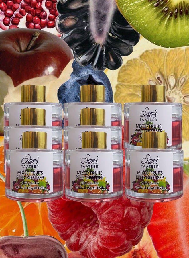 TAATEER 8 Pieces Mixed Fruits Reed Diffuser 100ml - Image 1