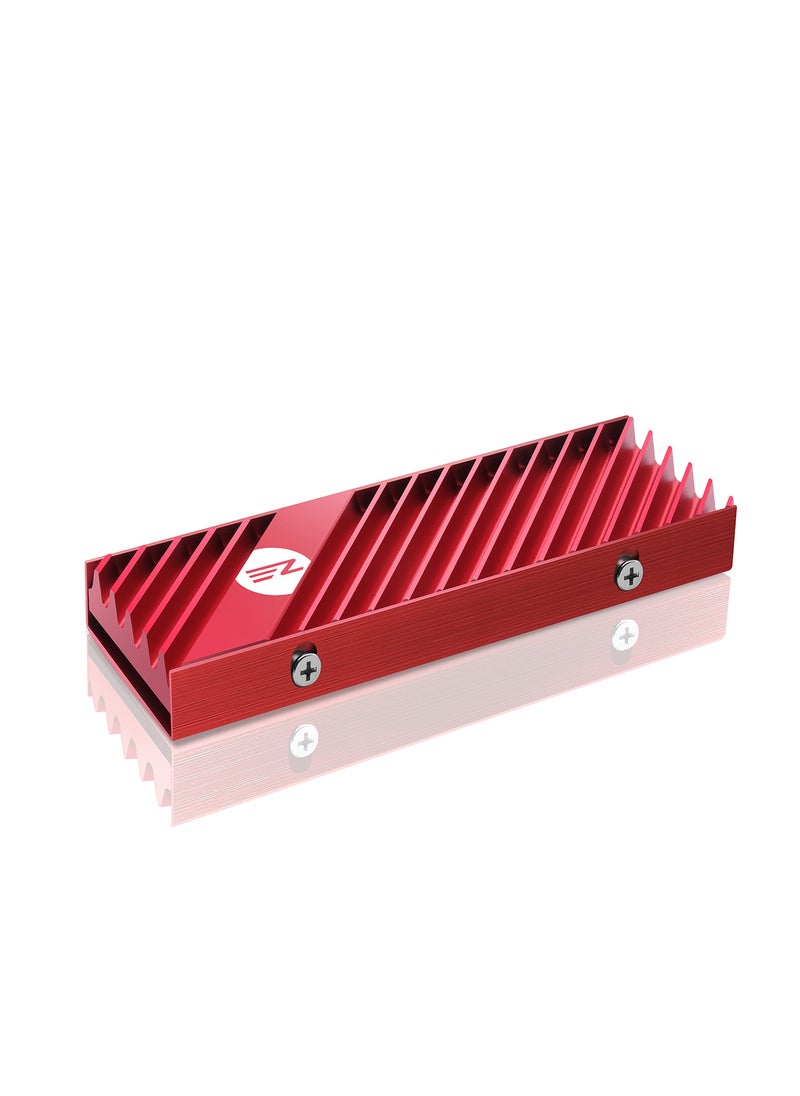 EZDIY-FAB EZDIY-FAB M.2 SSD heatsink 2280, Double-Sided Heat Sink, High Performance SSD Radiator for PC / PS5 for PCIE NVME M.2 SSD or SATA M.2 SSD- Red  - Image 1