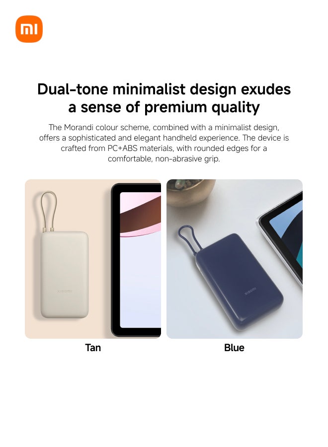 Xiaomi 20000 mAh Power Bank USB And USB-C Port And USB-C Integrated Cable 33W BHR8851GL - Tan - Image 5