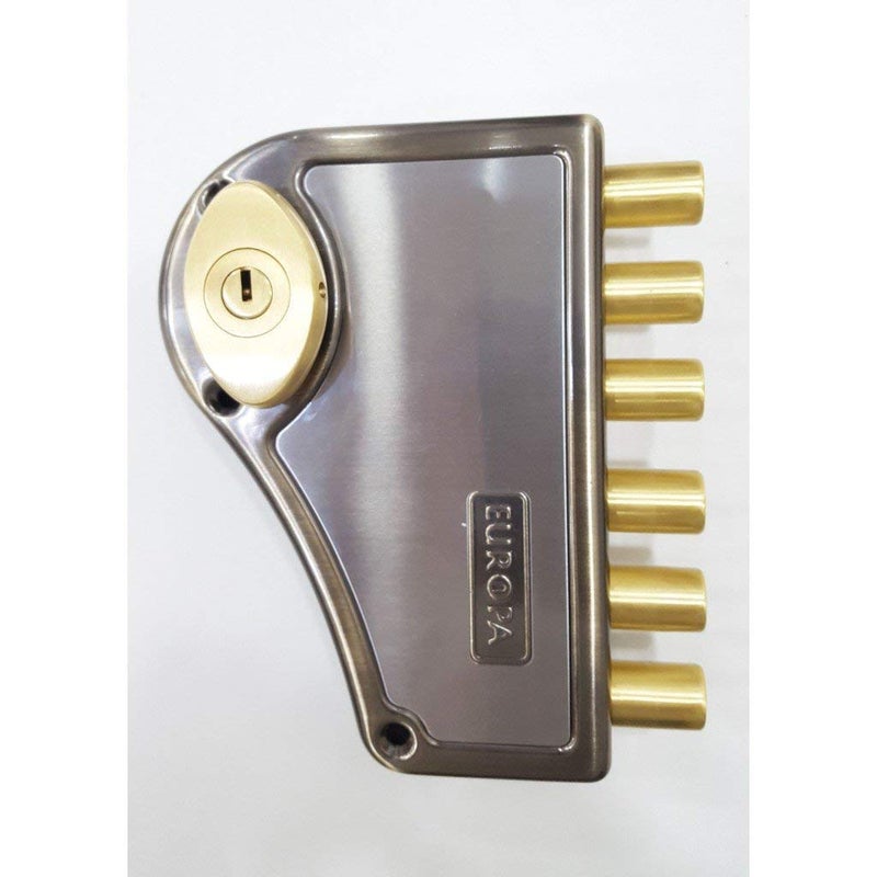 Europa Hexabolt Main Door Lock with 6 Locking Bolts Gold Finish