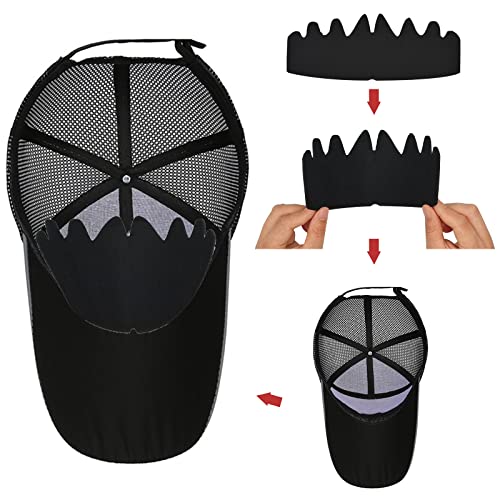 KWAGOCAR 5 Pcs Black Baseball Caps Inserts Shapers Flexible Washable Reusable Hat Liner Cap Fitter Inserts Felt Hat Sweat Liner Hat Support Brim Hat Crown for Snapback Caps Fitted Caps Ball Sports Caps - Image 3