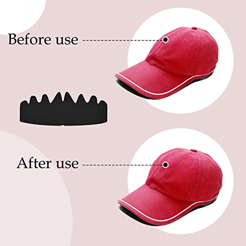 KWAGOCAR 5 Pcs Black Baseball Caps Inserts Shapers Flexible Washable Reusable Hat Liner Cap Fitter Inserts Felt Hat Sweat Liner Hat Support Brim Hat Crown for Snapback Caps Fitted Caps Ball Sports Caps - Image 4