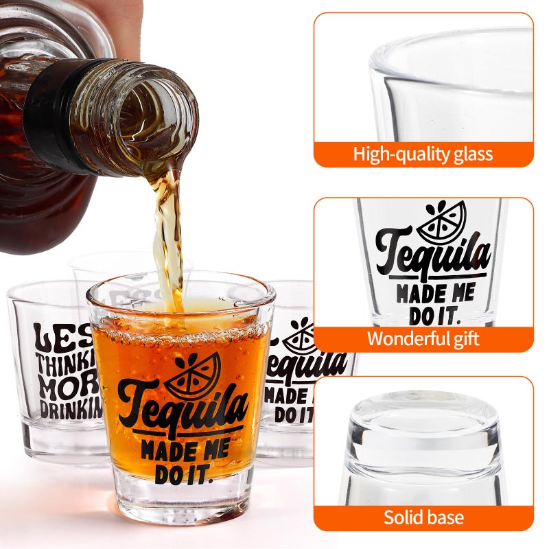 Kolewo4ever 24 Pieces Funny Friends Shot Glasses Funny Friends Shot Glasses Clear Shot Glass Cups with Heavy Base for Adult Small Glass Shot Cups 1.75 oz Shot Glass for Best Friends (Style-2) - Image 3