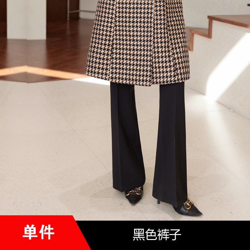 Busalong New Womens Coat Korean Professional Mid-length Suit Collar Coat Coat Work 9623 8028 black pants