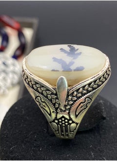 Men's ring, original natural Yemeni agate, 925 sterling silver, men's rings, Turkish-made, royal, men's gift, luxury sterling silver, rosary, gifts, luxury men's rosary, royal, Yemeni agate, gemstone set, men's rings, rosary sets, gemstones A23