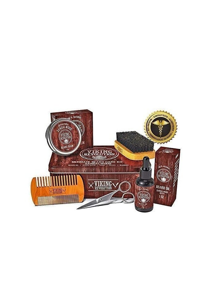 Viking Revolution Ultimate Grooming Kit for Men - Boar Brush, Wood Comb, Sandalwood Balm & Oil, Scissors for Beard & Mustache - pzsku/Z50A0AE4002E610CEB760Z/45/_/1733386315/f48e3c3f-6565-4ce3-9df6-fd43f93bcb6b