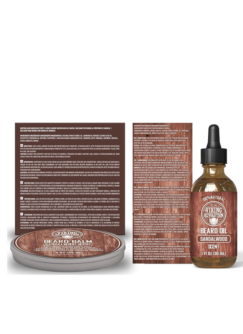 Viking Revolution Viking Revolution Ultimate Grooming Kit for Men - Boar Brush, Wood Comb, Sandalwood Balm & Oil, Scissors for Beard & Mustache  - Image 5