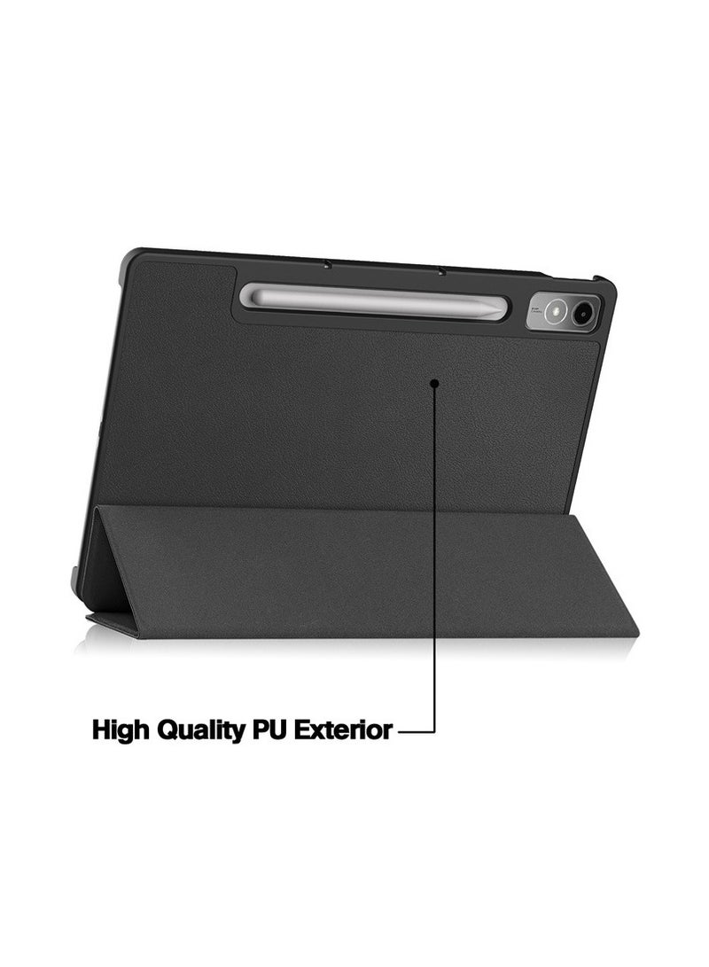 عام غطاء ذكي خفيف الوزن ومقاوم للصدمات مع حامل مغناطيسي للتابلت لينوفو تاب P12 12.7 بوصة 2023، يمكن طيه بثلاث طبقات من الجلد - Image 3