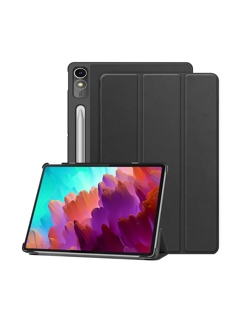 عام غطاء ذكي خفيف الوزن ومقاوم للصدمات مع حامل مغناطيسي للتابلت لينوفو تاب P12 12.7 بوصة 2023، يمكن طيه بثلاث طبقات من الجلد - Image 1