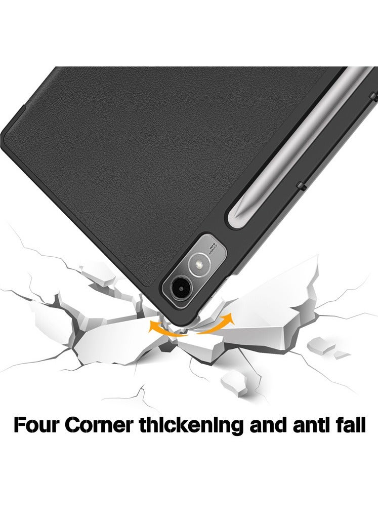 عام غطاء ذكي خفيف الوزن ومقاوم للصدمات مع حامل مغناطيسي للتابلت لينوفو تاب P12 12.7 بوصة 2023، يمكن طيه بثلاث طبقات من الجلد - Image 4