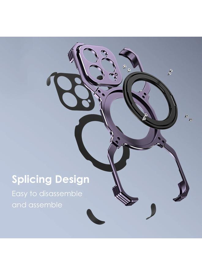 S-TOP Case For iPhone 13 Mechanical Arm Borderless MagSafe Holder Metal Phone Case - Image 2