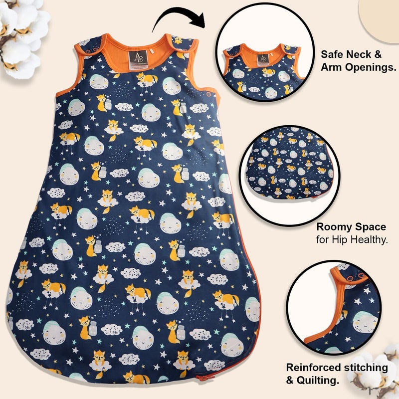 Adhigams New Born Baby Cosmic Night Stylish Cotton Sleeping Bag for Baby boy and Girl | For 0 to 12 Months (Pack of 1) - Image 3