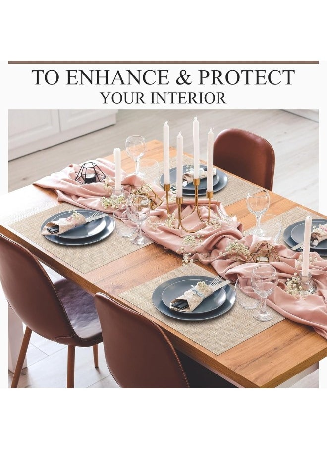 FALMER - 6PCS PlaceMats for Kitchen Dining Table45X30CM-Beige - Image 1