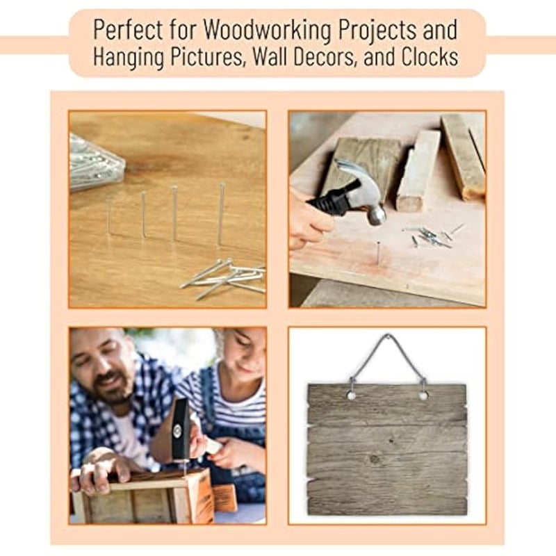 - Nail Assortment Kit, 400 PCS, 6 Sizes, Silver, Small Nails for Hanging Pictures, Finishing Nails, Wall Nails for Hanging, Pin Nails, Hardware Nails, Assorted Nails, Galvanized Nails - Image 4