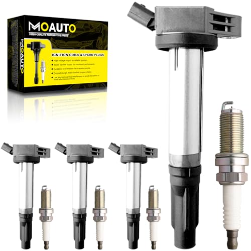 مجموعة MOAUTO من 4 لفائف إشعال حزمة 9091902255 GN10366 4 قطع شمعات إشعال إيريديوم متوافقة مع لكزس ES300h 20132018 IS250 NX300h تويوتا أفالون كامري هايلاندر RAV4 سيينا فينزا 25L 27L L4