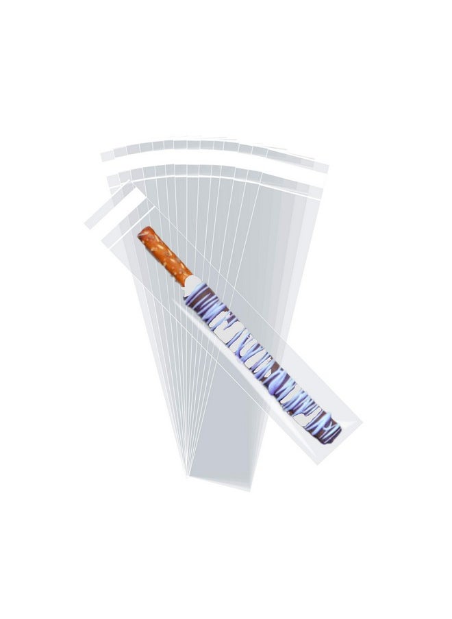 Purple Q Crafts - Clear Self Sealing Cellophane Bags 2" X 10" Cookie Bags 100 Pack For Bakery Cookies Pretzel Gifts And Treats (2"X10")… - Image 1