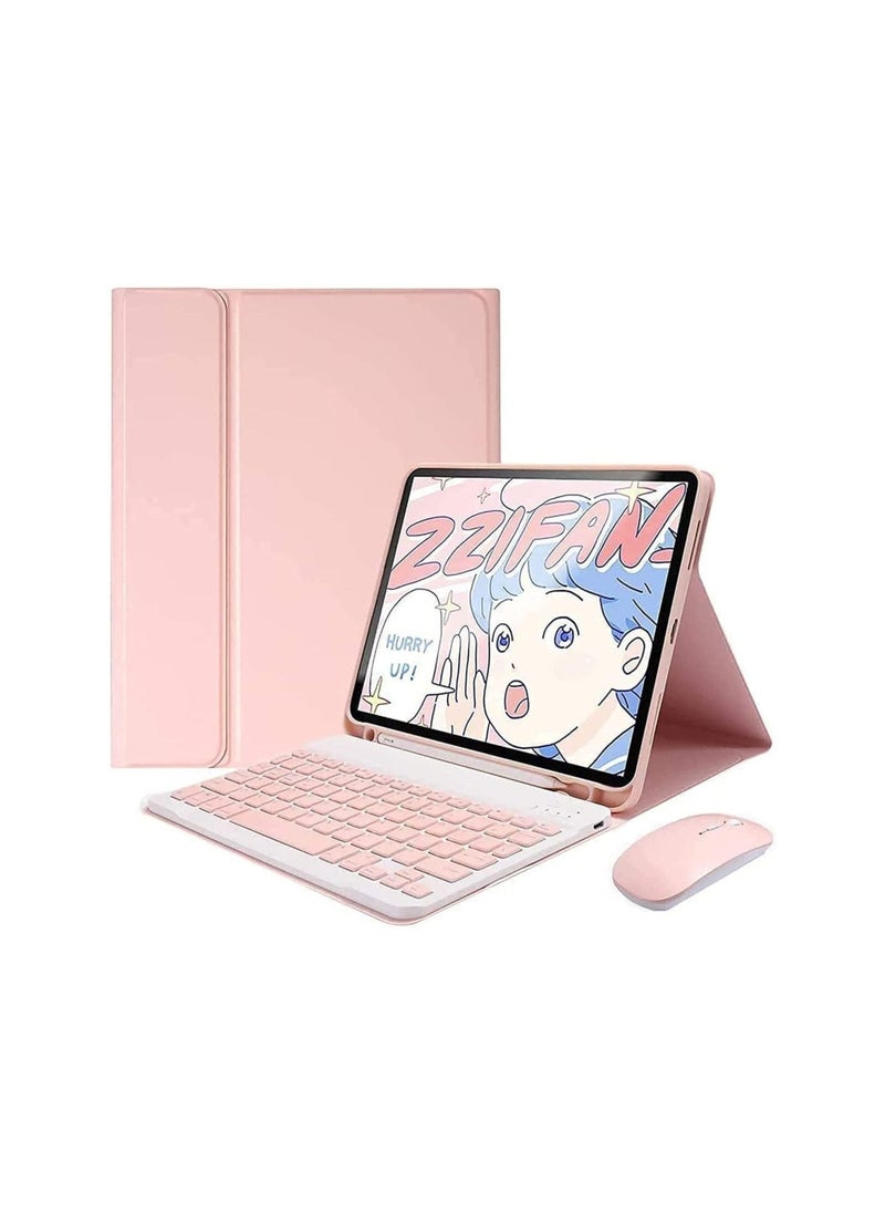 Generic Arabic and English Keyboard Case for iPad 10th Generation(2022,10.9 Inch)/ iPad 11th Generation(2025,11 inch), Detachable Wireless Keyboard Pencil Holder Slim Leather Smart Cover with Mouse  - Image 1