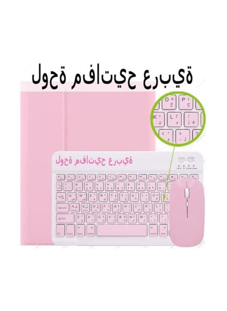Generic Arabic and English Keyboard Case for iPad 10th Generation(2022,10.9 Inch)/ iPad 11th Generation(2025,11 inch), Detachable Wireless Keyboard Pencil Holder Slim Leather Smart Cover with Mouse  - Image 4