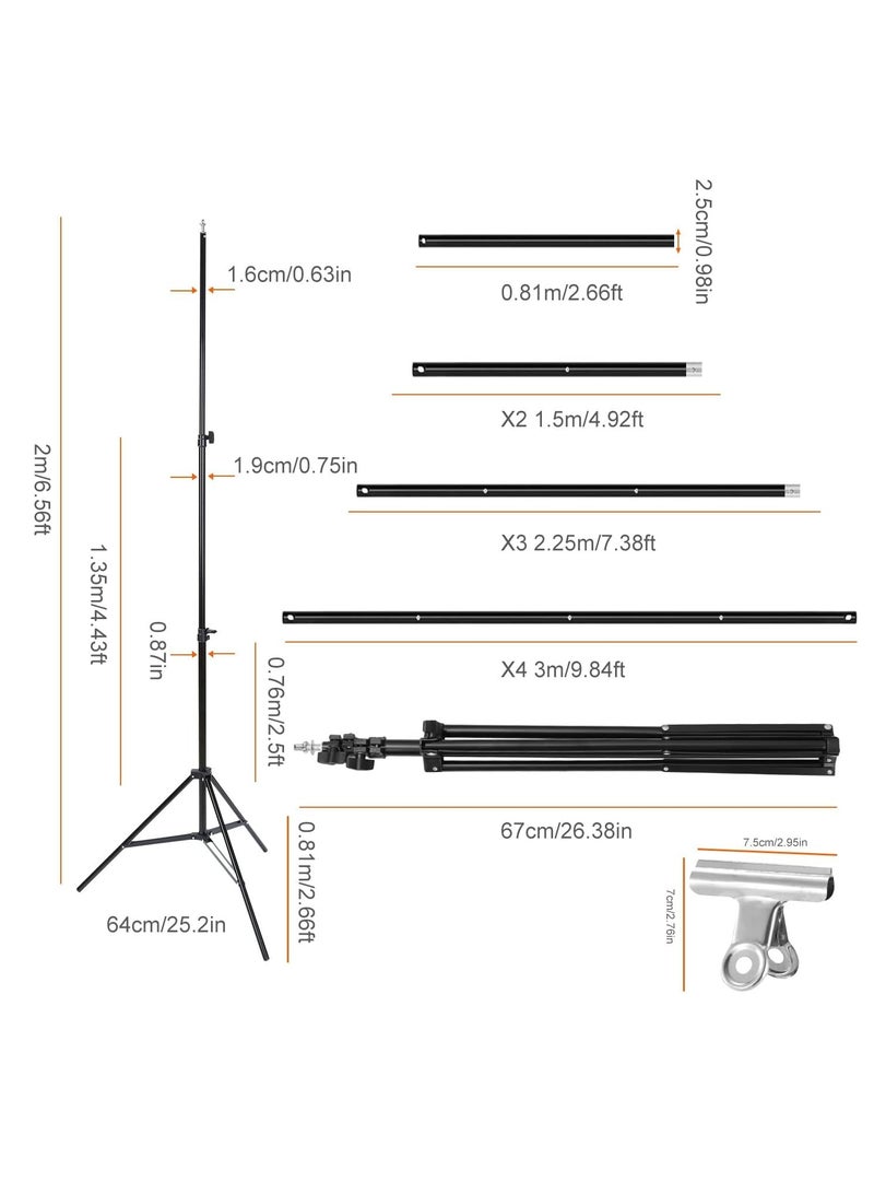 Backdrop Stand, 10Ft Wide Adjustable Backdrop Stand, Background Support System Kit with Clamps Carry Bag for Photography, Wedding, Party Decoration, Photo Video Studio  - Image 3