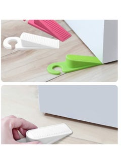 Y&D Door Stops - Pack of 4 Rubber Security Wedge for Bottom on Carpet, Concrete, Tile, Linoleum & Wood Heavy Duty Stoppers, For All Floor Types, Decorative Stopper Includes ABS Hook  - Image 3