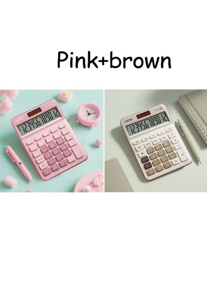 Pink Mini Minimalist Calculator Lightweight Compact Battery Powered Precise Tool - Image 1