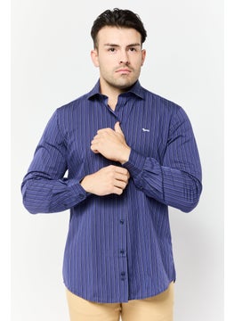 Harmont & Blaine Men Narrow Fit Long Sleeve Stripe Casual Shirt, Multicolor  - Image 1