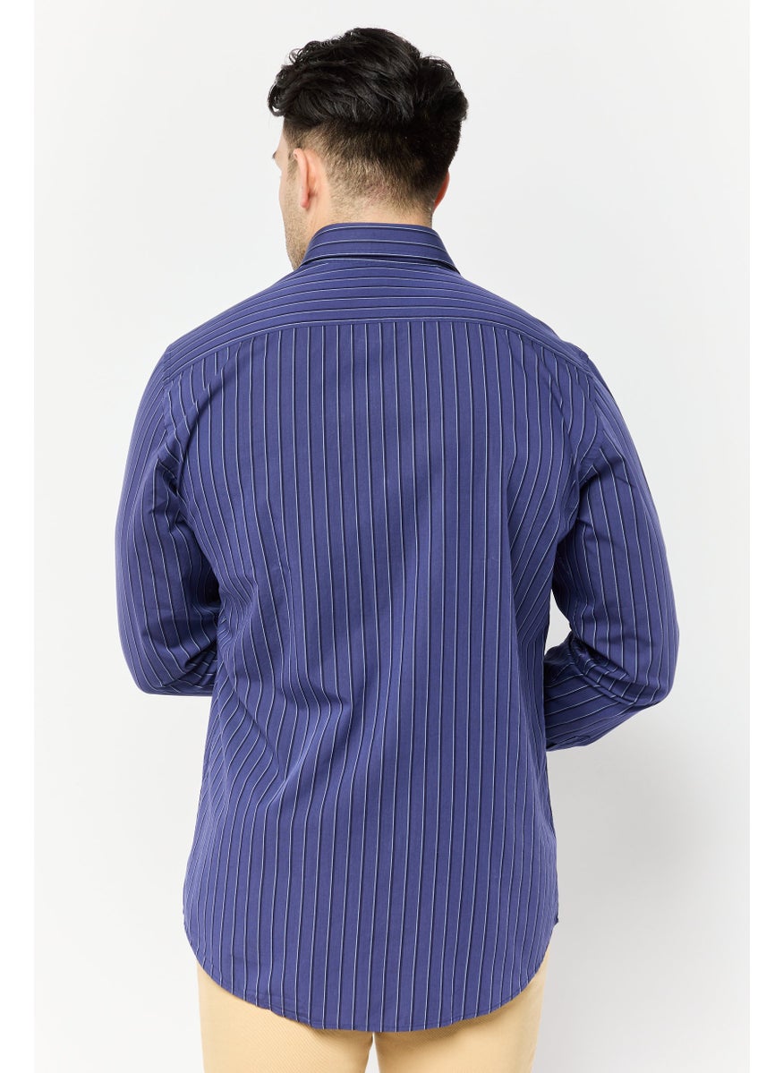 Harmont & Blaine Men Narrow Fit Long Sleeve Stripe Casual Shirt, Multicolor  - Image 4