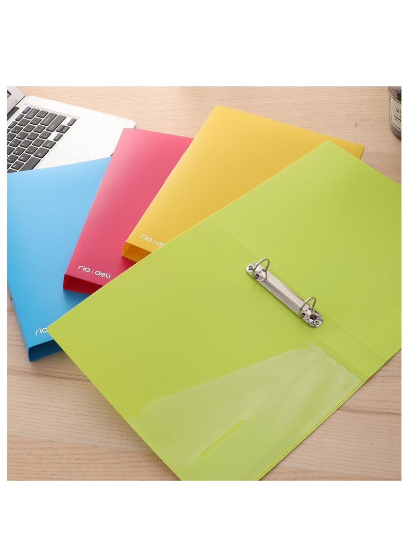 Deli - 4-Piece A4 Size Ring Binder 1 Inch Width Assorted Colours - Image 1