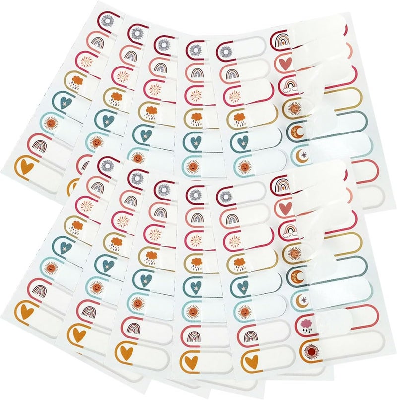 ECVV 160Pcs Baby Bottle Labels, Waterproof Self-Laminating Baby Bottle Labels For Kids: Perfect For Daycare, School & Home Organization With Colorful Cartoon Weather Prints - Image 1