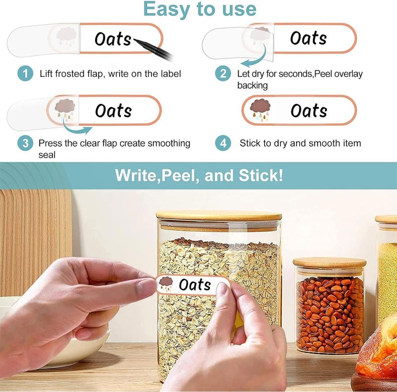 ECVV 160Pcs Baby Bottle Labels, Waterproof Self-Laminating Baby Bottle Labels For Kids: Perfect For Daycare, School & Home Organization With Colorful Cartoon Weather Prints - Image 3