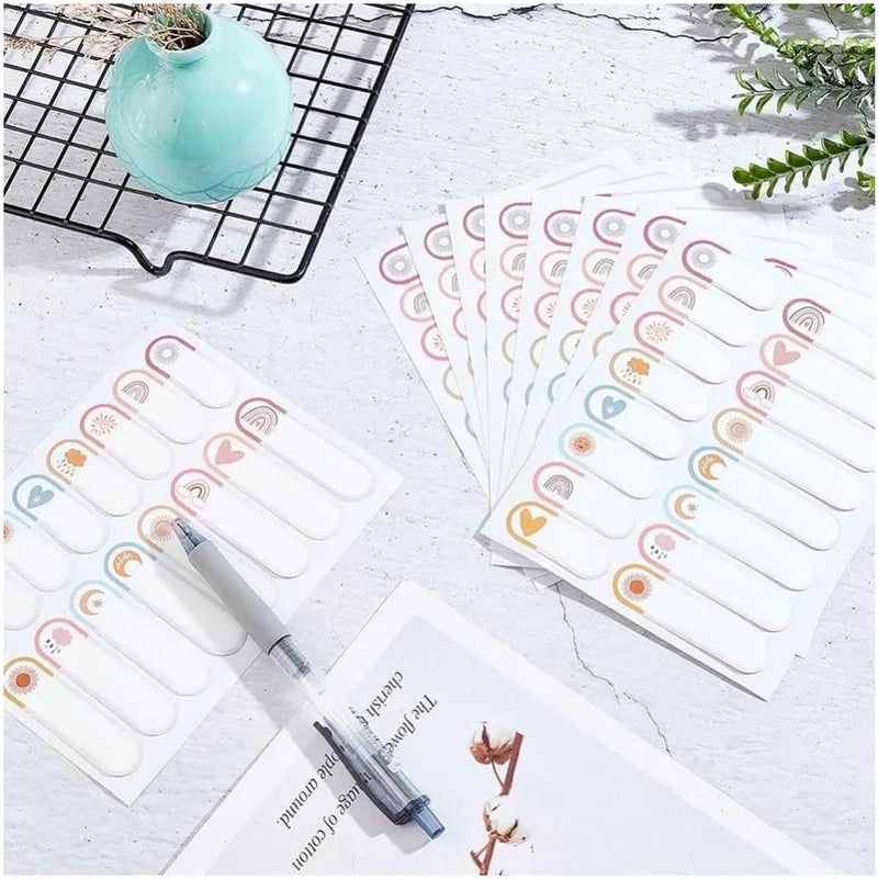 ECVV 160Pcs Baby Bottle Labels, Waterproof Self-Laminating Baby Bottle Labels For Kids: Perfect For Daycare, School & Home Organization With Colorful Cartoon Weather Prints - Image 4