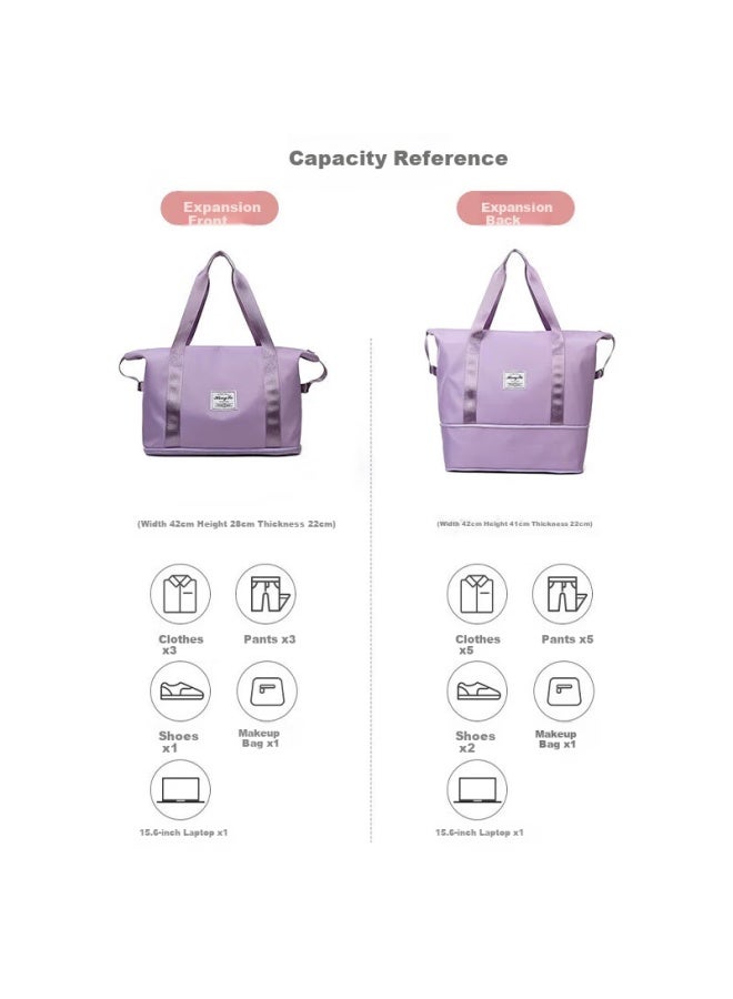 Landcase Women's Large Handbag, Sports Fitness Swimming Backpack, Short Trip Travel Bag, 5102 Light Blue - Image 4