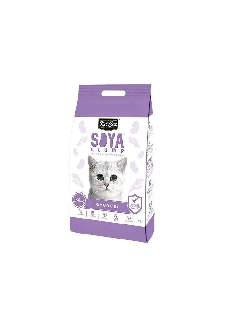 Kit Cat SoyaClump Soybean Lavender Cat Litter 7L Lavender - Image 1