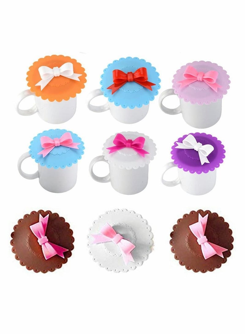 NIBEMINENT 2 Pieces Silicone Cup Covers Butterfly Holder Suction Lid Reusable Anti-dust Lids for Coffee Beer Mug Wine Glass Home Office Bar  - Image 5