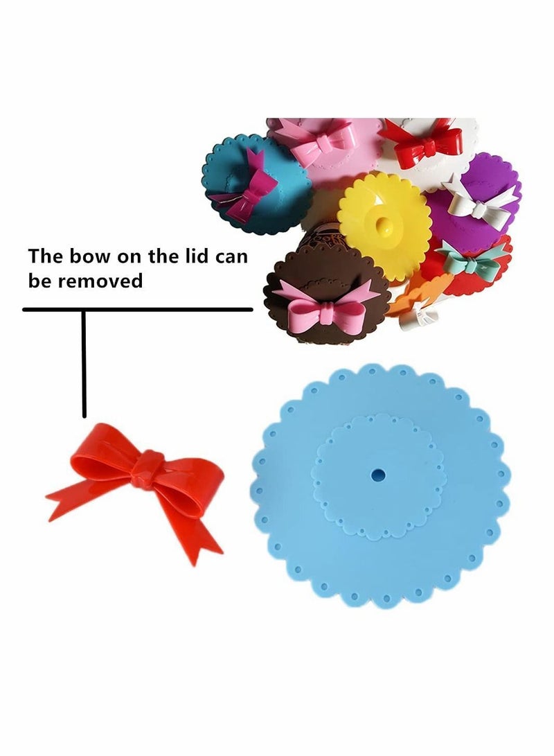 NIBEMINENT 2 Pieces Silicone Cup Covers Butterfly Holder Suction Lid Reusable Anti-dust Lids for Coffee Beer Mug Wine Glass Home Office Bar  - Image 4