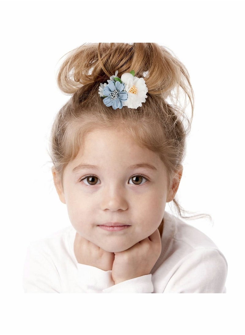 Y&D Flower Hair Clip Set for Baby Girls 6Pcs Delicate Floral Barrettes Care Bands Accessories Bows Hemming Newborn Infant Toddles Teen Girl Gifts Six Style  - Image 5