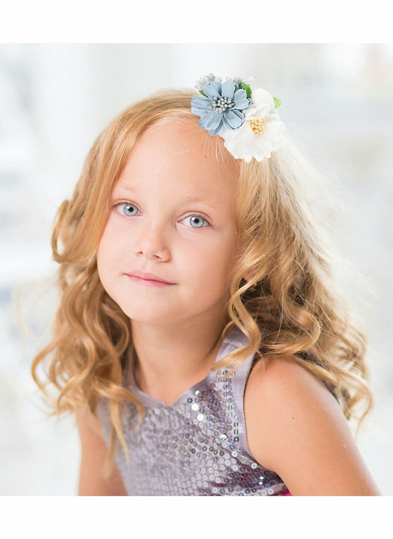 Y&D Flower Hair Clip Set for Baby Girls 6Pcs Delicate Floral Barrettes Care Bands Accessories Bows Hemming Newborn Infant Toddles Teen Girl Gifts Six Style  - Image 2
