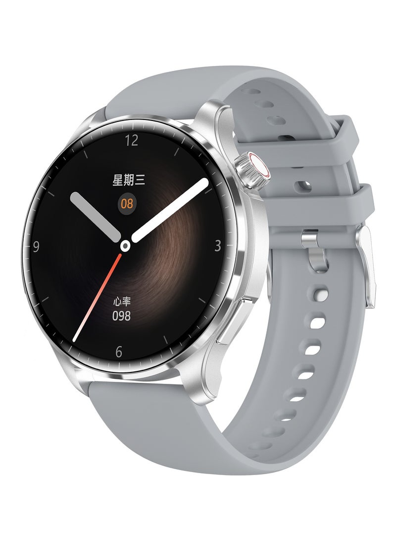 رولستيمي ساعة ذكية للرجال ، شاشة آي بي إس عالية الدقة مقاس 1.60 بوصة ، اتصال بلوتوث ، آي بي 68 مقاوم للماء ، مراقبة صحية على مدار 24 ساعة ، أوضاع رياضية متعددة ، ساعة رياضية غير رسمية ، شريط إم 13 رمادي - Image 1