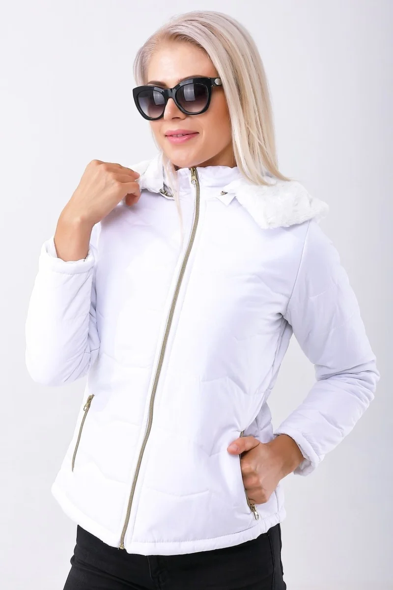 باربورا Daily Furry Puffer Women's Coat 807WHITE